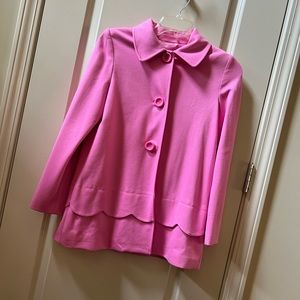 💕Pink Kate Spade Girls Long, Collared Jacket Size 12Y💕